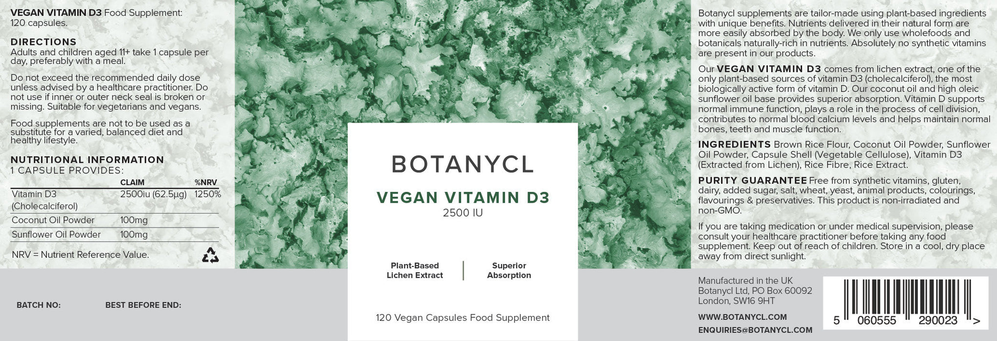 Botanycl Vegan Vitamin D3 - 4 Month Supply