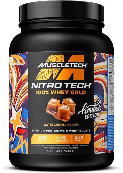 MuscleTech Nitro-Tech 100% Whey Gold, Salted Caramel - 908g