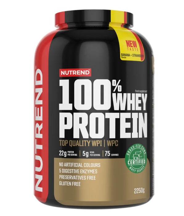 Nutrend 100% Whey Protein, Banana + Strawberry - 2250g