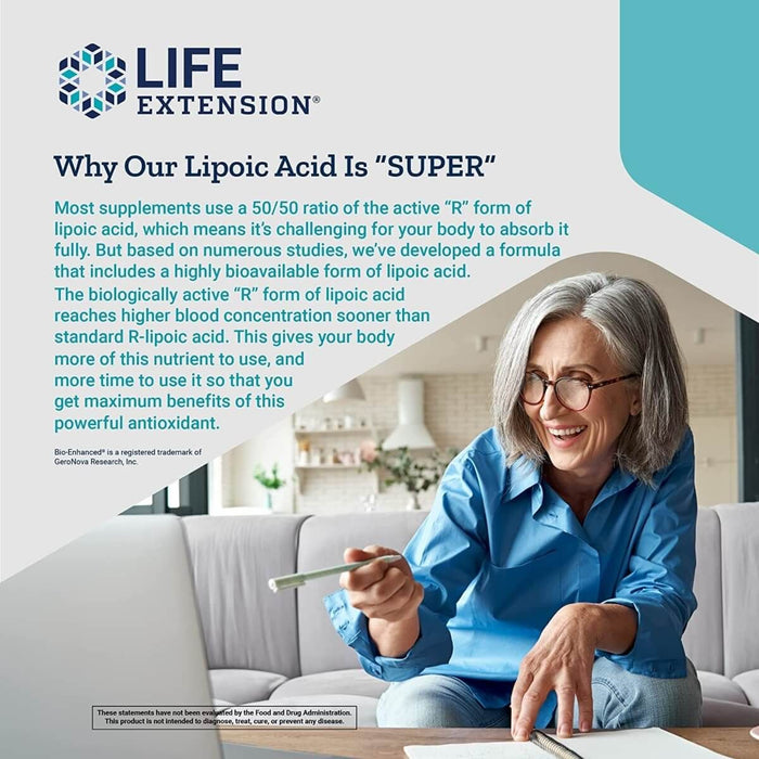 Life Extension Super R-Lipoic Acid 240 mg 60 Vegetarian Capsules | Premium Supplements at HealthPharm.co.uk