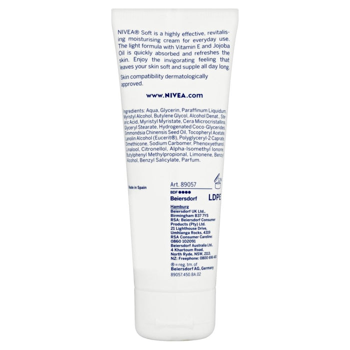 Nivea Soft Intensive Moisturiser Cream Tube