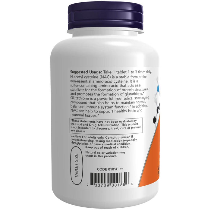 Now Foods N-Acetyl-Cysteine 1000mg 120 Tablets | Premium Supplements at HealthPharm.co.uk