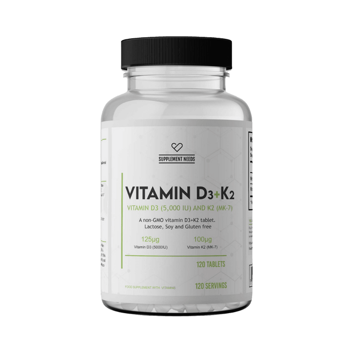 Supplement Needs Vitamin D3 and K2 120 Tablets 