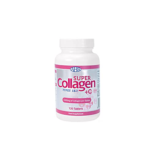 AHS Super Collagen + Vitamin C Tablets 120 Tablets - 1000mg Collagen per Tablet - 1 Month Supply