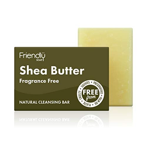 Friendly Soap Handmade Natural Shea Butter Bar - Moisturising Gentle Soothing 95g