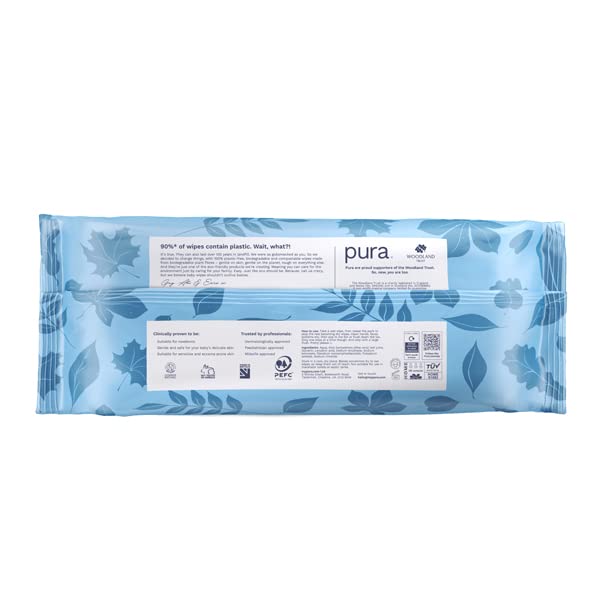 Pura Plastic Free Biodegradable & Flushable Baby Wipes