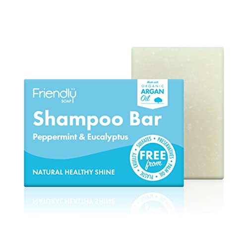 Friendly Soap Handmade Natural Peppermint & Eucalyptus Shampoo Bar - Refreshing Rich Nourishing 95g