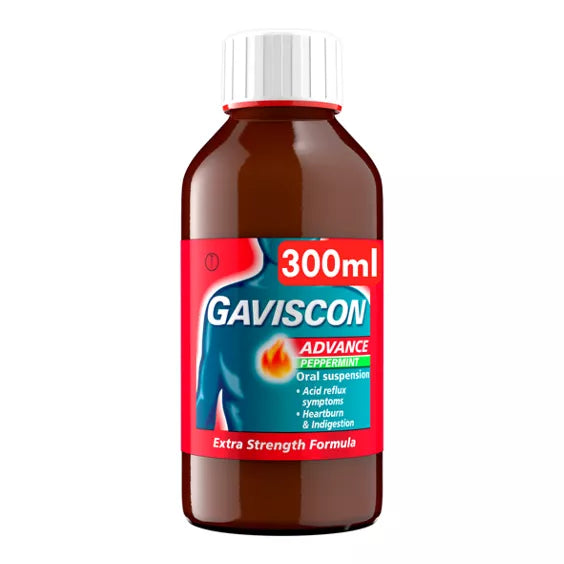 Gaviscon Advance Extra Fort Brûlures d'estomac et Indigestion Liquide Saveur Menthe Poivrée 300 ml