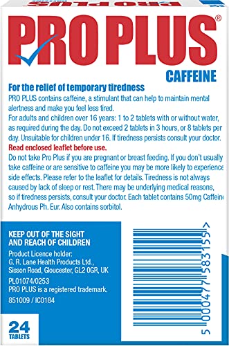 Pro Plus 24 tablets - Caffeine tablets - Sugar Free