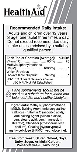 HealthAid MSM 1000mg Tablets 90's