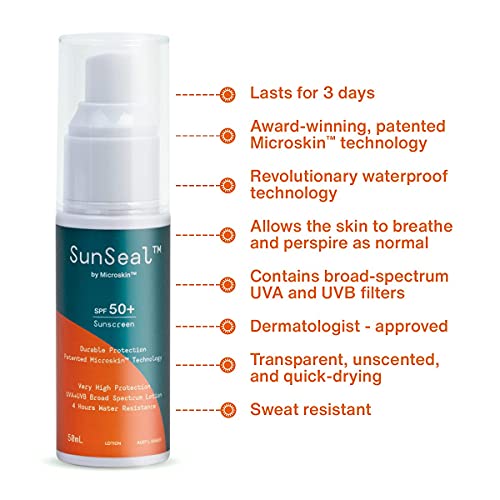 SunSeal Sun Lotion 50SPF | 200ml | Lasts for 3 Days | Waterproof | Sweat Resistant | Child Safe