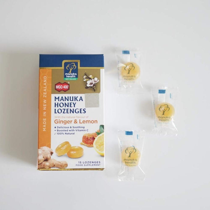 Manuka MGO 400+ Manuka Honey Drops with Ginger & Lemon 65gm-15'