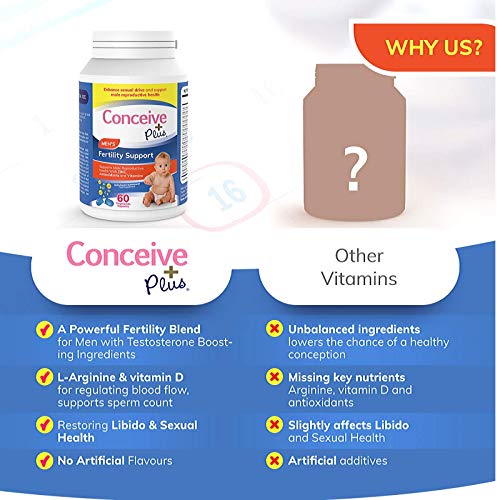 Conceive Plus Prenatal Vitamin Supplement - Men’s Fertility Support  60 Vegetarian Capsules