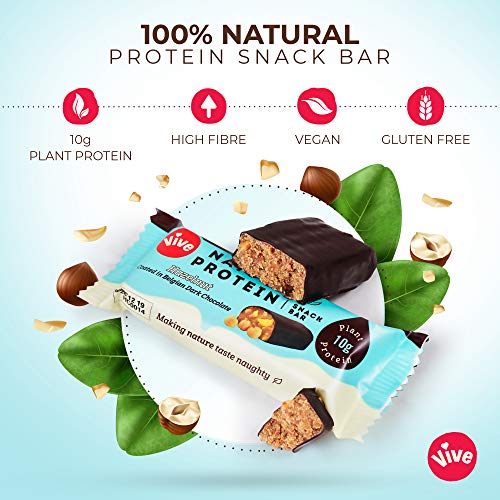 Vivefoods Hazelnut Dark Chocolate Coated Protein Bar 50g