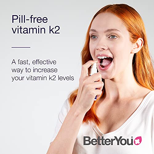 BetterYou Vitamin K2 Daily Oral Spray | Supports Normal Bone Health and Blood Clotting | 25ml (160 sprays) | Palm Oil Free | Natural Peppermint Flavour