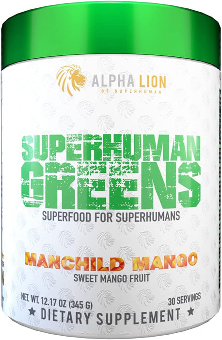 Alpha Lion SuperHuman Greens 345g Manchild Mango