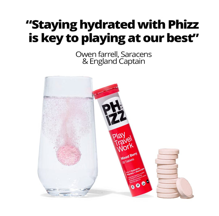 Phizz 2-in-1 Multivitamin & Rehydration Electrolyte Effervescent  12x20Tabs Mixed Berry 