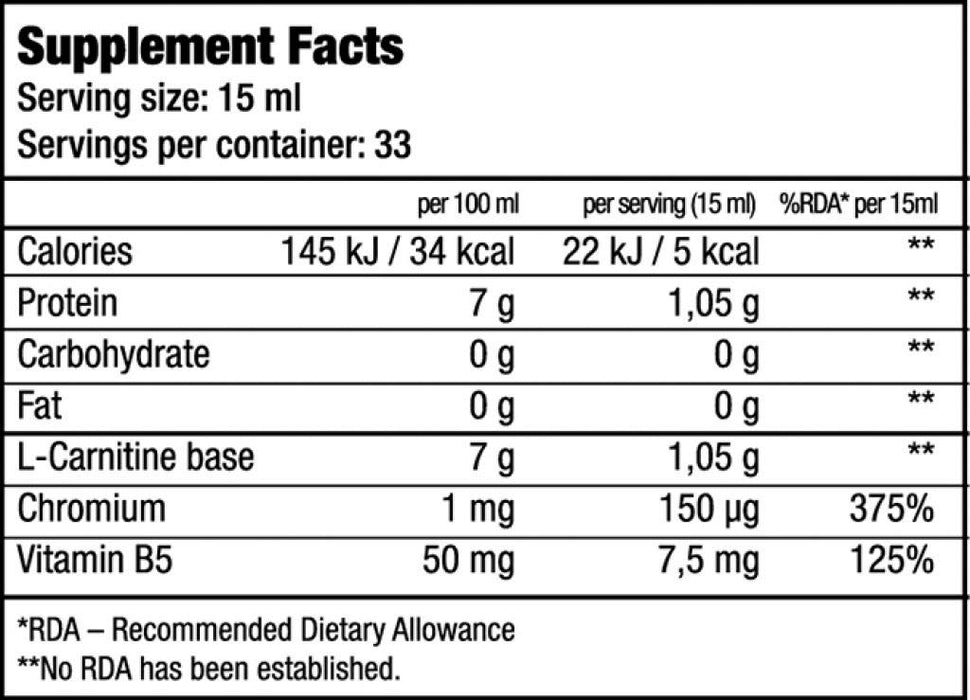 BioTechUSA L-Carnitine + Chrome, Orange - 500 ml.