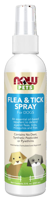 NOW Foods Pets, Flea & Tick Spray for Dogs - 237 ml.