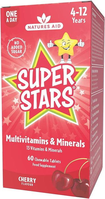 Natures Aid Super Stars Mvit &amp; Minéraux Comprimés à croquer