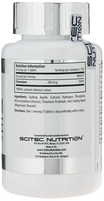 SciTec Chromium Picolinate, 200mcg - 100 tablets