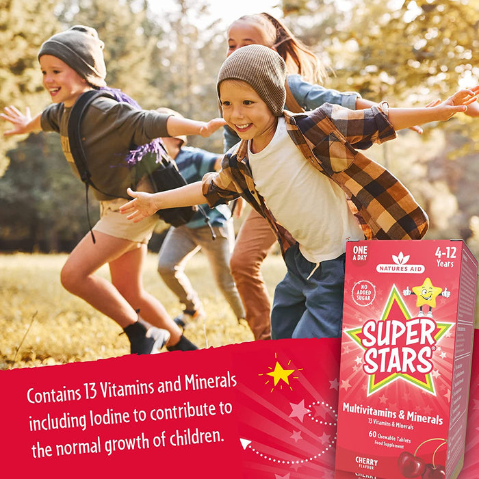 Natures Aid Super Stars Mvit &amp; Minéraux Comprimés à croquer