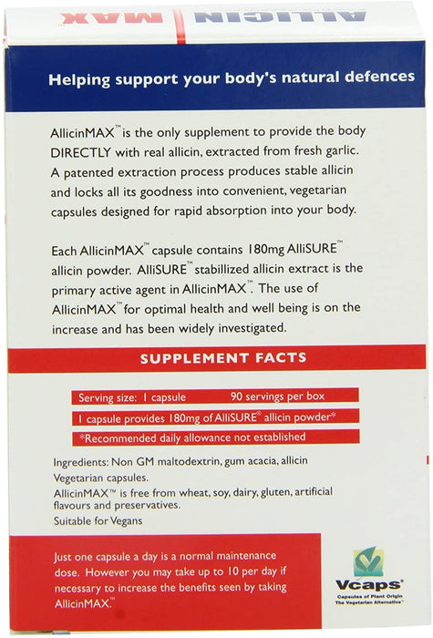 Allicinmax SGK 100% Pure Capsules - Pack of 90