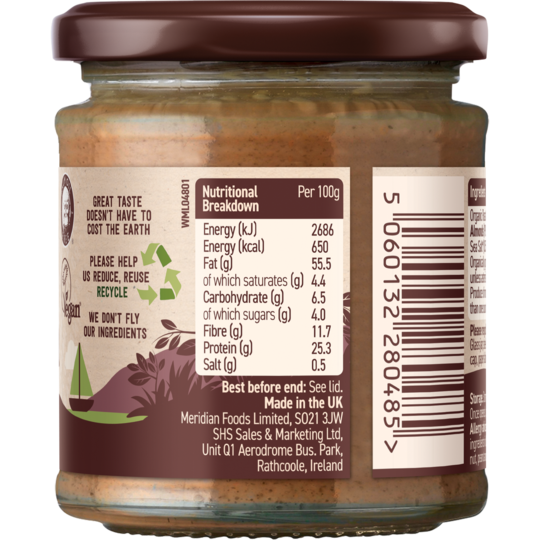 Meridian Organic Almond Butter with a Pinch of Salt 170g