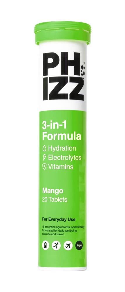 Phizz 3in1 Hydration Electrolytes Vitamins - Mango - 20 Tabs