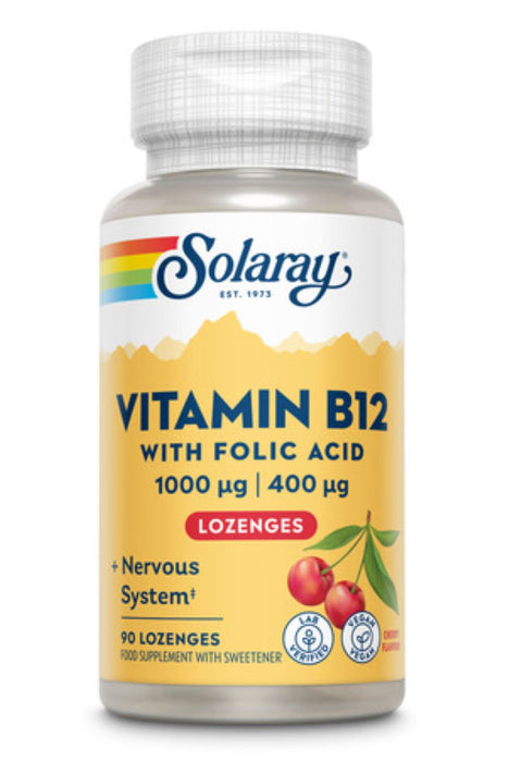 Solaray Vitamine B12 1000mcg Pastilles Cerise