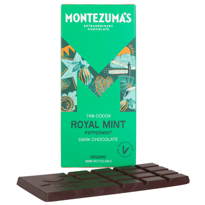 Montezuma's Royal Mint 74% Cocoa Dark Chocolate & Mint Bar 90g