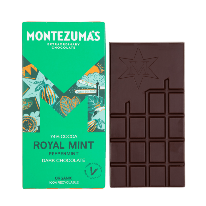 Montezuma's Royal Mint 74% Cocoa Dark Chocolate & Mint Bar 90g